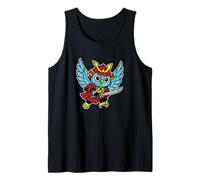 Samurai Owl Retro Winged Warrior Tank Top