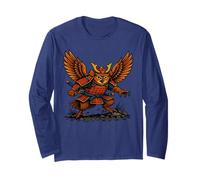Samurai Owl Warrior Design - Fierce and Fearless Long Sleeve T-Shirt