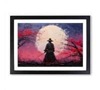 Samurai Palette Knife Framed Print | A2 Black Framed Wall Art | Ready to Hang | Modern Nature Picture | Living Room Bedroom Lounge Office