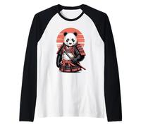 Samurai Panda Bear Katana Sword Pandas Raglan Baseball Tee