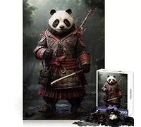 Samurai Panda Hard Jigsaw Puzzle for Adults 1000 Pieces Reason Skill Toy Family Time Tight Cut Art Collectible (38x26cm)