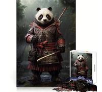 Samurai Panda Hard Jigsaw Puzzle for Adults 1000 Pieces Recall Boost Quiet Calm Smooth Cut Classic Gift (50x75cm)