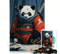 Samurai Panda in Snowy Forest Hard Jigsaw Puzzle for Adults 1000 Pieces Recall Boost Quiet Calm Smooth Cut Classic Gift (50x75cm)