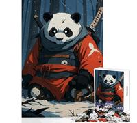 Samurai Panda in Snowy Forest Jigsaws 1000 Pieces for Teenagers Stimulate Active Brain And Mind Gentle Relaxing Fun Activity (50X75cm)