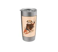 Samurai Panda Koi Fish Japanese Art Illustration Stainless Steel Insulated Tumbler
