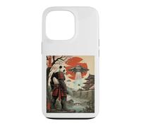 Samurai Panda UFO Alien Invasion Japanese Ukiyo-e Case for iPhone 13 Pro