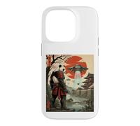 Samurai Panda UFO Alien Invasion Japanese Ukiyo-e Case for iPhone 14 Pro