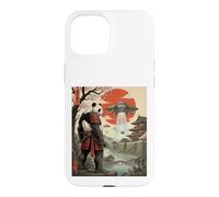 Samurai Panda UFO Alien Invasion Japanese Ukiyo-e Case for iPhone 15