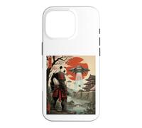 Samurai Panda UFO Alien Invasion Japanese Ukiyo-e Case for iPhone 16 Pro