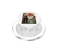 Samurai Panda UFO Alien Invasion Japanese Ukiyo-e PopSockets PopGrip for MagSafe