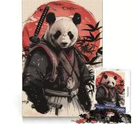 Samurai Panda Uikyo 1000 Piece Jigsaw Puzzles for Adults Jigsaw Recall Boost Mental Relax Smooth Cut Birthday Gift (38x26cm)