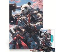 Samurai Panda Warrior 1000 Piece Jigsaw Puzzles for Adults Jigsaw Recall Boost Mental Relax Smooth Cut Birthday Gift (50x75cm)