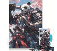 Samurai Panda Warrior 1000 Piece Jigsaw Puzzles for Teenagers Jigsaw Wise Think Toy Relax Time Clear Cut Festival Gift (38x52cm)