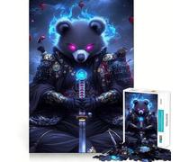 Samurai Panda Warrior Aniaml Jigsaw Puzzles for Teenagers 1000 Piece Boost Memory Serene Time Premium Cut Birthday Gift (38x26cm)