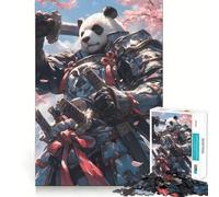 Samurai Panda Warrior Jigsaw Puzzles for Adults1000 Pieces Mind Skill Toy Quiet Hobby Design Assembly (38x26cm)