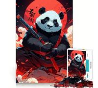 Samurai Panda with Katana Jigsaw Puzzles 1000 Pieces for Adults Strengthen Recall Calm Mind Quality Edge Warm Surprise (38x52cm)
