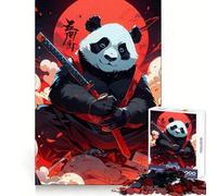 Samurai Panda with Katana Jigsaw Puzzles 1000 Pieces for Adults Strengthen Recall Calm Mind Quality Edge Warm Surprise (38x52cm)