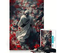Samurai Path Amidst Red Blossoms 1000 Piece Jigsaw Puzzle for Adults Memory Gain Gentle Leisure Design Assembly Art Collection Piece (50x75cm)