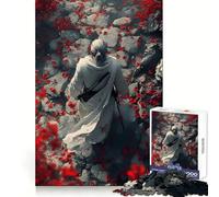 Samurai Path Amidst Red Blossoms 1000 Piece Jigsaw Puzzle for Adults Memory Gain Gentle Leisure Design Assembly Art Collection Piece (50x75cm)