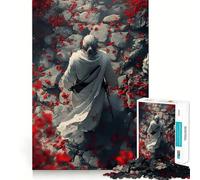 Samurai Path Amidst Red Blossoms 1000 Piece Jigsaw Puzzle for Teenagers Intellect Toy Mental Relax Quality Cut (38x26cm)