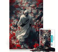 Samurai Path Amidst Red Blossoms 1000 Pieces Jigsaw Puzzles for Teenagers Strong Logic Toy Family Time Clear Edge Warm Surprise (38x52cm)