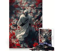 Samurai Path Amidst Red Blossoms 1000 Pieces Jigsaw Puzzles for Teenagers Strong Logic Toy Family Time Clear Edge Warm Surprise (38x52cm)