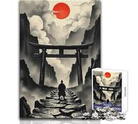 Samurai Path to The Red Sun 1000 Piece Jigsaw Puzzles for Teenagers Educational Mental Focus Game Heartwarming Special Present Idea Size 38x26cm