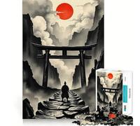 Samurai Path to The Red Sun Puzzle for Teenagers 1000 Pieces Smart Reason Toy Stress Release Sharp Edge Birthday Gift (38x52cm)