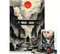 Samurai Path to The Red Sun Puzzle for Teenagers 1000 Pieces Smart Reason Toy Stress Release Sharp Edge Birthday Gift (38x52cm)