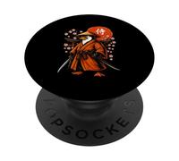 Samurai Penguin Warrior Japan Traditional Manga Art PopSockets Adhesive PopGrip