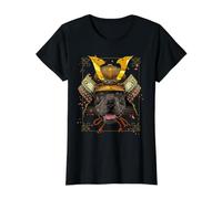 Samurai Pit Bull Japanese Warrior Ronin Bushido Dog Pittie Value Graphic T-Shirt, Women, Black, M
