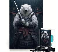 Samurai Polar Bear 1000 Piece Jigsaws for Adults Puzzle Boost Recall Anxiety Relief Accurate Edge Xmas Surprise (38x52cm)