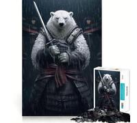 Samurai Polar Bear Jigsaw Puzzles 1000 Pieces for Adults Memory Gain Anxiety Relief Design Assembly Artistic Gift (50x75cm)