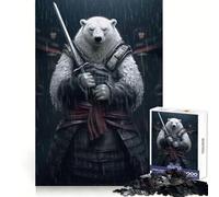 Samurai Polar Bear Jigsaw Puzzles 1000 Pieces for Adults Memory Gain Anxiety Relief Design Assembly Artistic Gift (50x75cm)