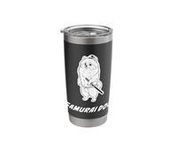 Samurai Pomeranian Funny Katana Warrior Dog Stainless Steel Insulated Tumbler
