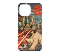 Samurai Pug Giant Kaiju Laser Eyes Cyberpunk Japanese Art Case for iPhone 13 Pro Max