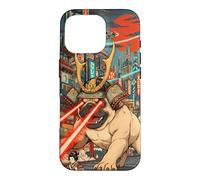 Samurai Pug Giant Kaiju Laser Eyes Cyberpunk Japanese Art Case for iPhone 16 Pro
