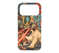 Samurai Pug Giant Kaiju Laser Eyes Cyberpunk Japanese Art Case for iPhone 17 Pro Max
