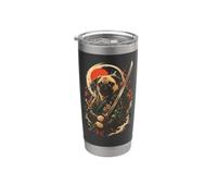Samurai Pug Japanese Ink Art Stainless Steel Insulated Tumbler