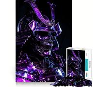 Samurai Purple Skull Mask 1000 Piece Jigsaw Puzzles for Teenagers Jigsaw Wise Think Toy Relax Time Clear Cut Festival Gift (38x26cm)