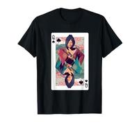 Samurai Queen of Spades Japanese Warrior Katana Design T-Shirt