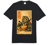 Samurai Raccoon Eating Ramen Scroll Phone Ninja Raccoon Comfort Colors Adult Heavyweight T-Shirt