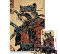Samurai Raccoon Hard Jigsaw Puzzle for Adults 1000 Pieces Reason Skill Toy Family Time Tight Cut Art Collectible (38x52cm)