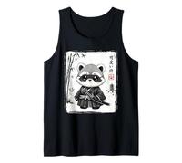 Samurai Raccoon Japanese Art Sumi-e Novelty Kawaii Funny Tank Top
