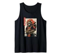Samurai Raccoon Japanese Ronin Warrior Vintage Sun Retro Art Tank Top