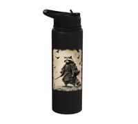 Samurai Raccoon, Japanese Warrior Art | Anime & Samurai Stainless Steel Insulated Water Bottle