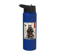 Samurai Raccoon, Japanese Warrior Art | Vintage Anime Stainless Steel Insulated Water Bottle