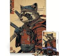 Samurai Raccoon Jigsaw Puzzle 1000 Piece for Teenagers Logic Sense Toy Calm Pastime Smooth Edge Premium Gift (38x26cm)