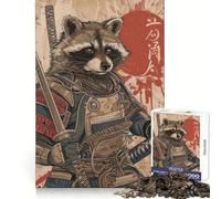 Samurai Raccoon Jigsaw Puzzle for Teenagers 1000 Pieces Mind Skill Toy Gentle Leisure Design Assembly Premium Gift (38x26cm)