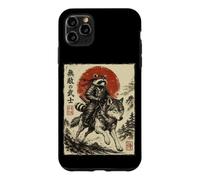 Samurai Raccoon Riding Wolf Japanese Warrior Anime Case for iPhone 11 Pro Max